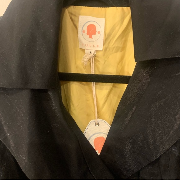 Anthropologie TULLE Double Breasted Button Front Sheen Finish Trench Coat - Picture 13 of 13